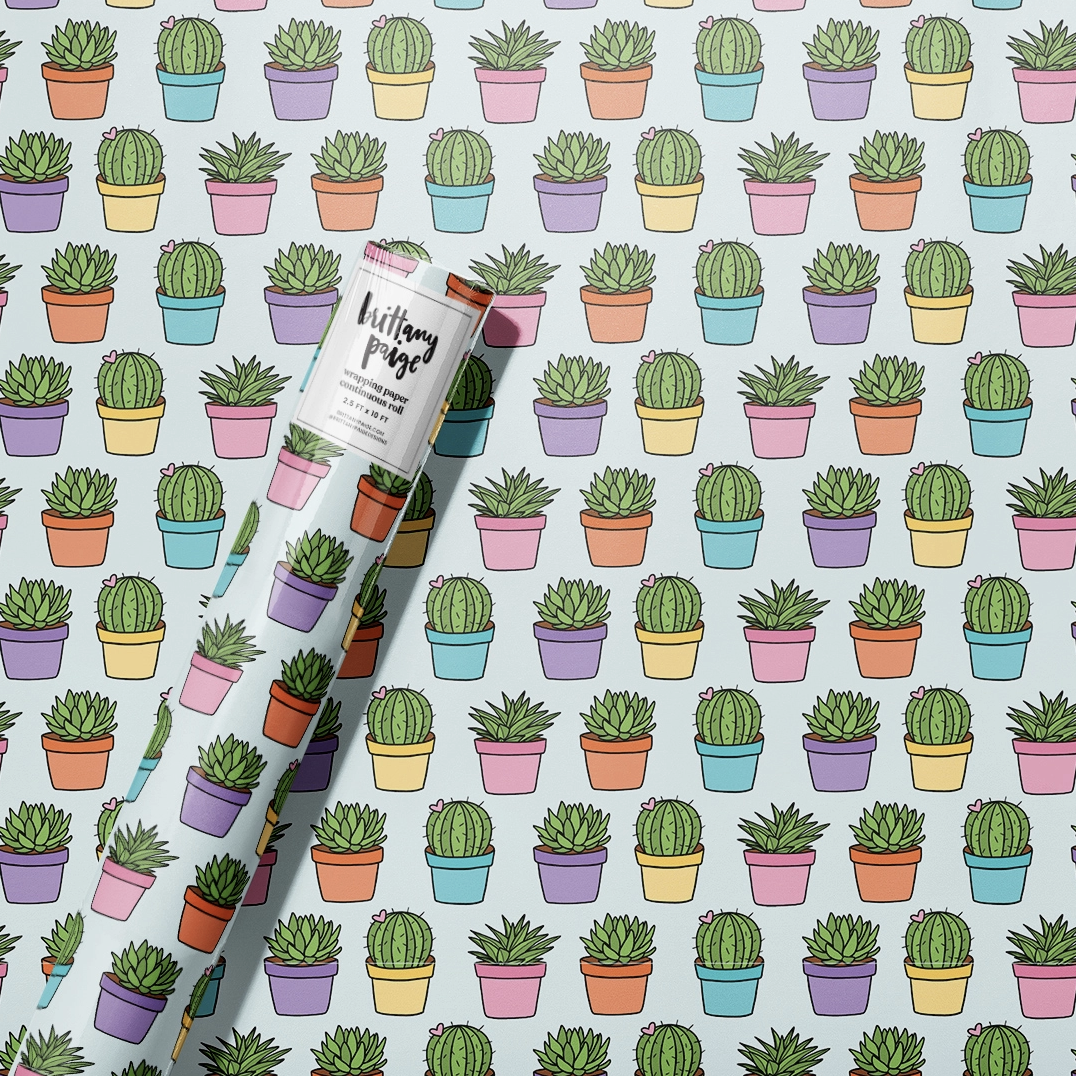 Brittany Paige Plants and Cactus Wrapping Paper WP132 