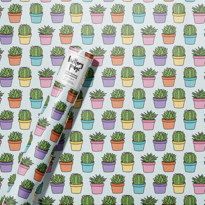 Brittany Paige Plants and Cactus Wrapping Paper WP132 