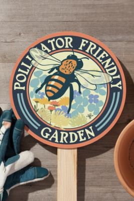 Wirtheim Design Bee Pollinator Friendly Garden Sign- Staked