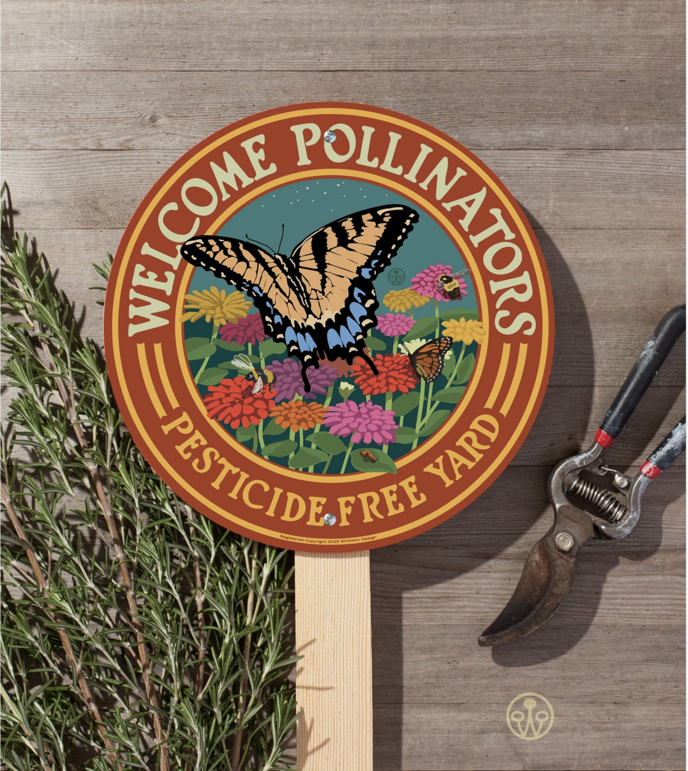 Wirtheim Design Welcome Pollinators Swallowtail Sign- Staked