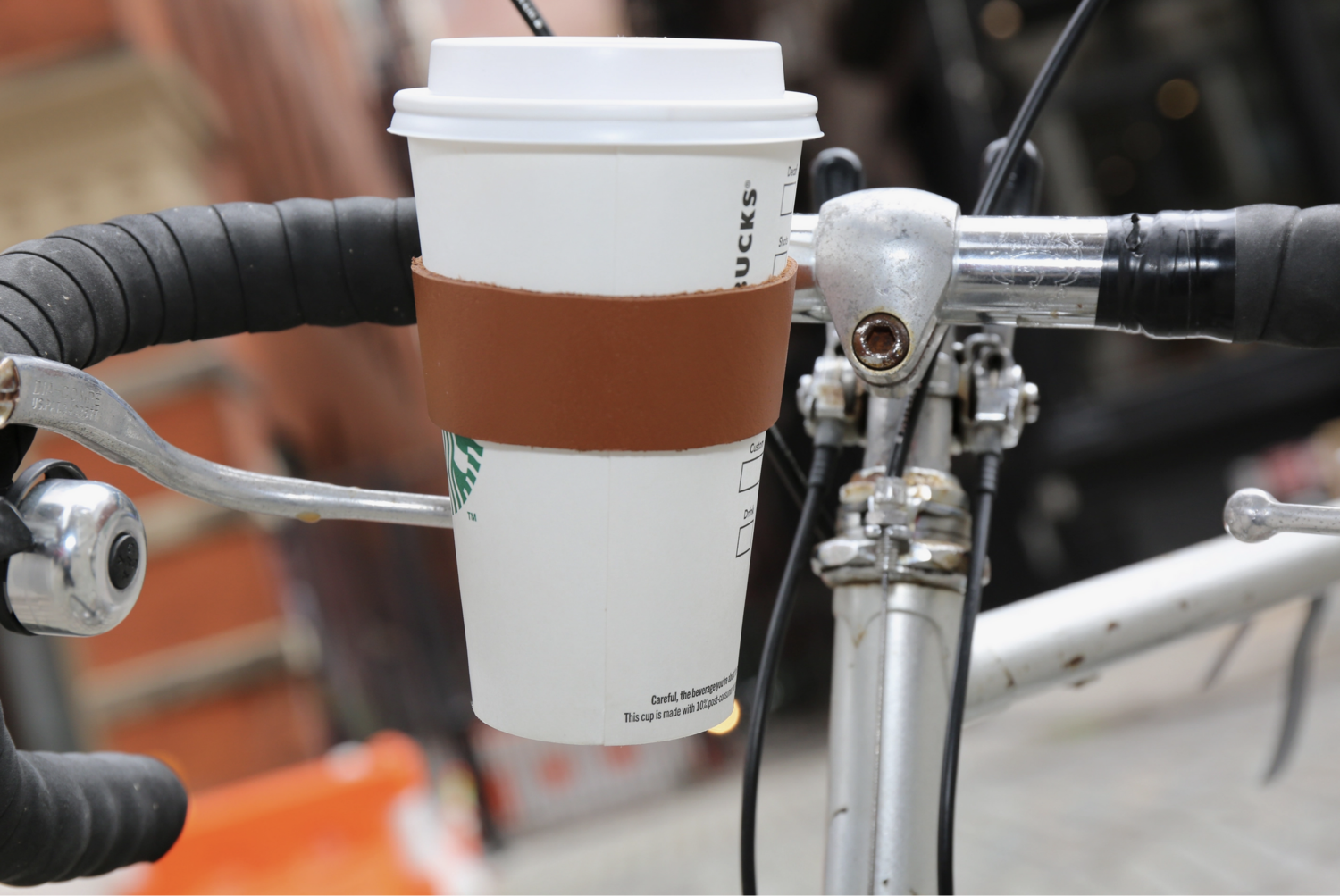Kikkerland Leather Bike Cup Holder BB48