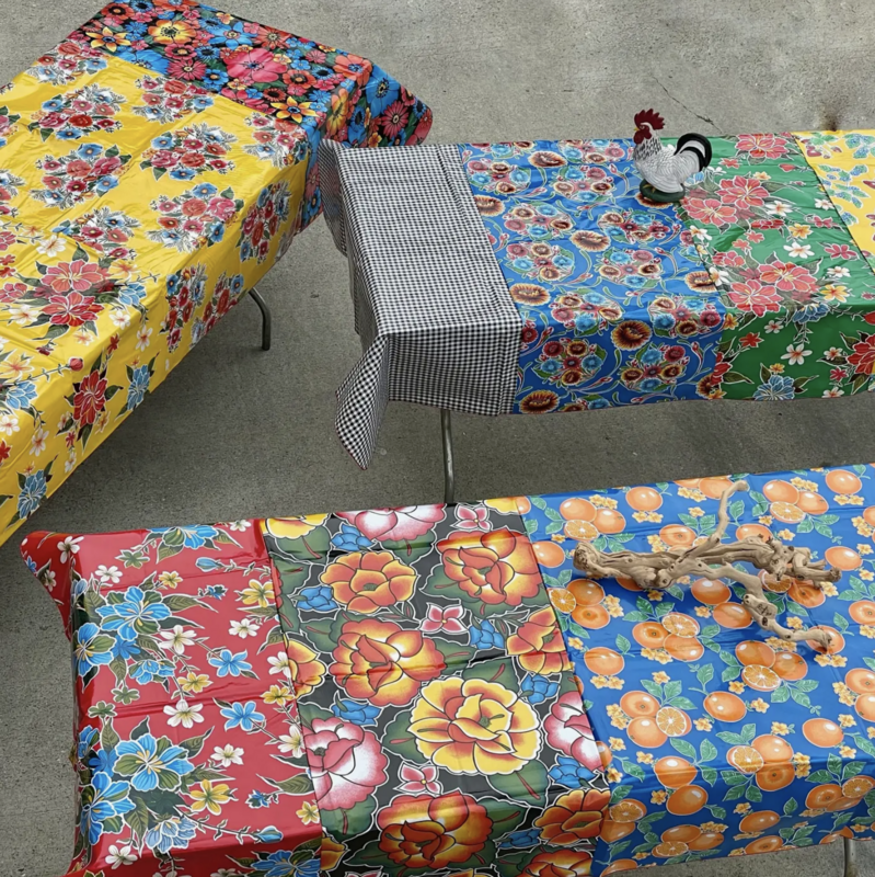 Oilcloth Patchwork Tablecloths 47.5"x 80"-102"