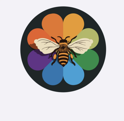 Wirtheim Design BEE for Pride Rainbow Flower- Sticker
