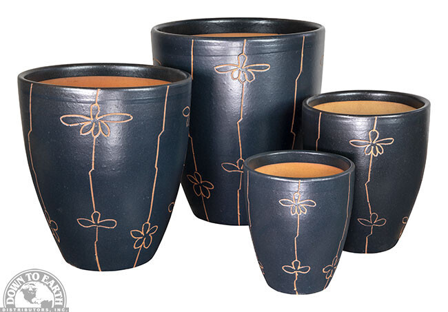 DTE Stoneware Egg Pot Matte Black 11050