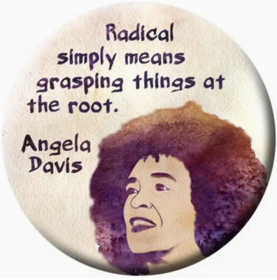SCW Radical Simply Means 'Grasping Things At The Root' Button (1984)