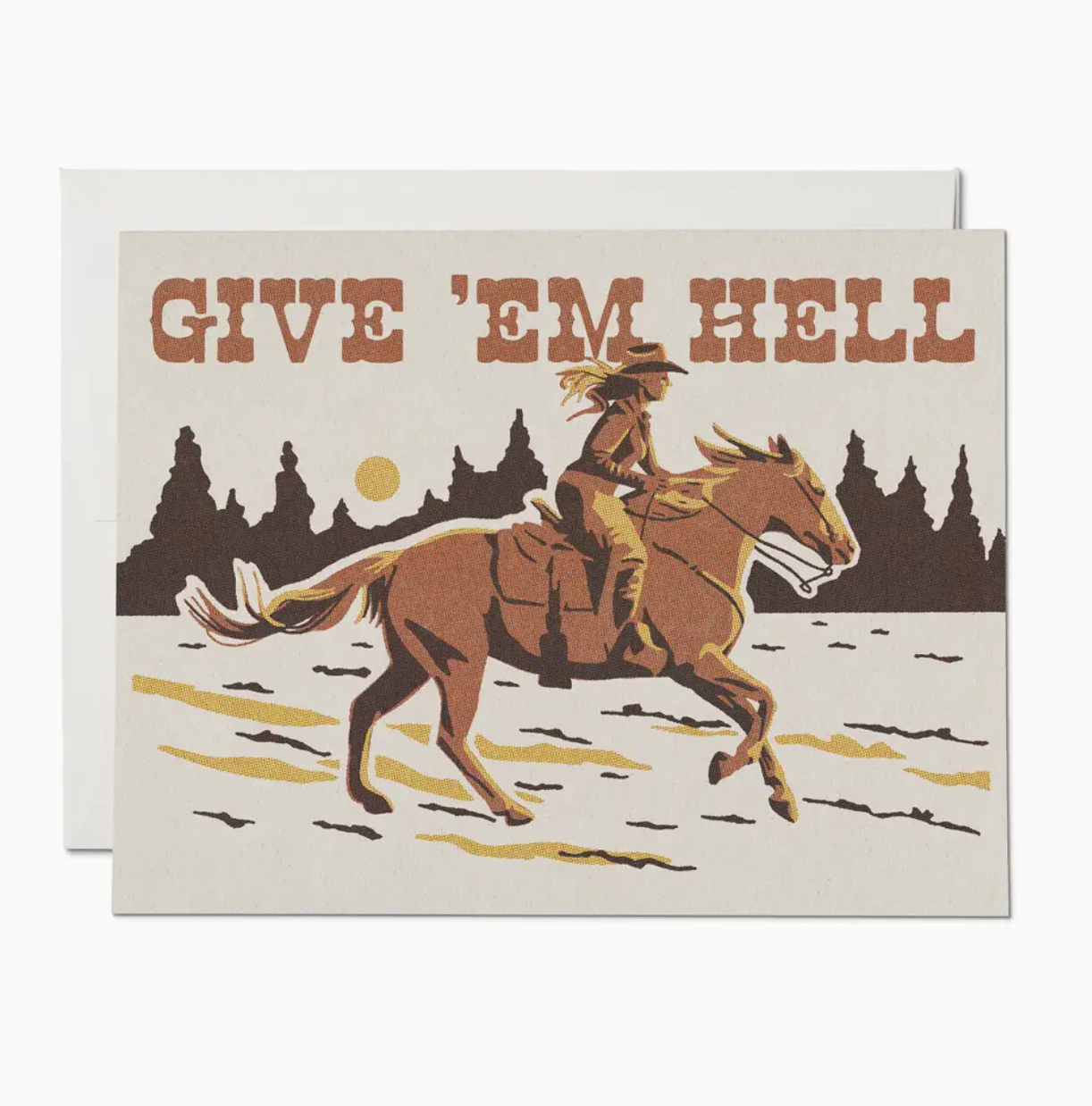 Red Cap Give 'Em Hell Encouragement Greeting Card CRL2634
