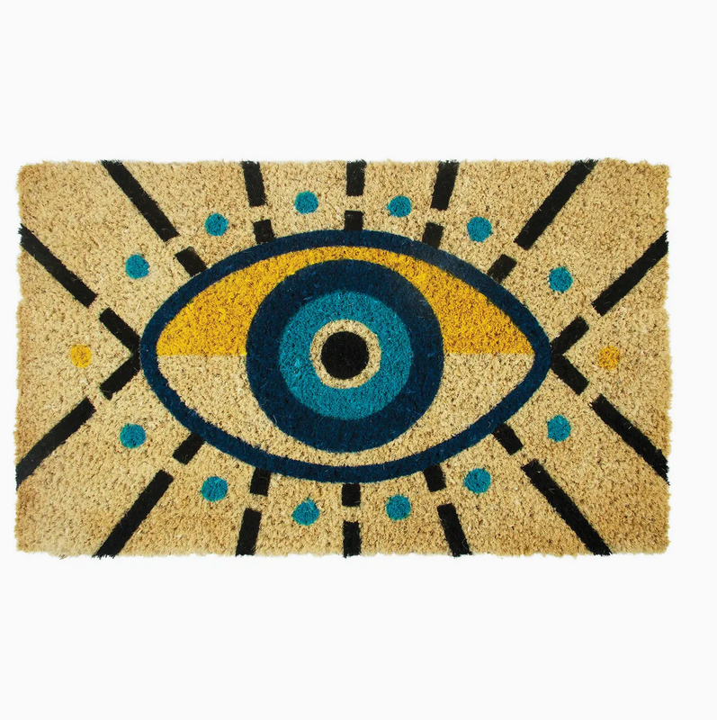 Entryways Evil Eye Handwoven Coconut Fiber Doormat 17"x28" (2445S)