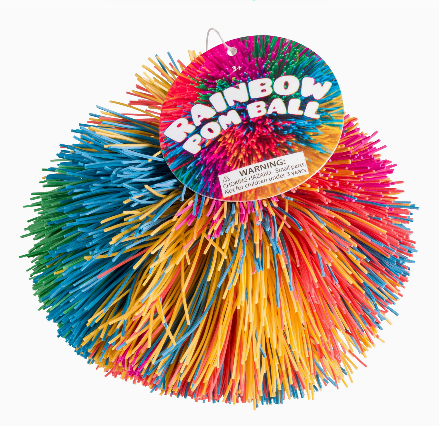 Toysmith 3.5" Rainbow Pom Ball 7809