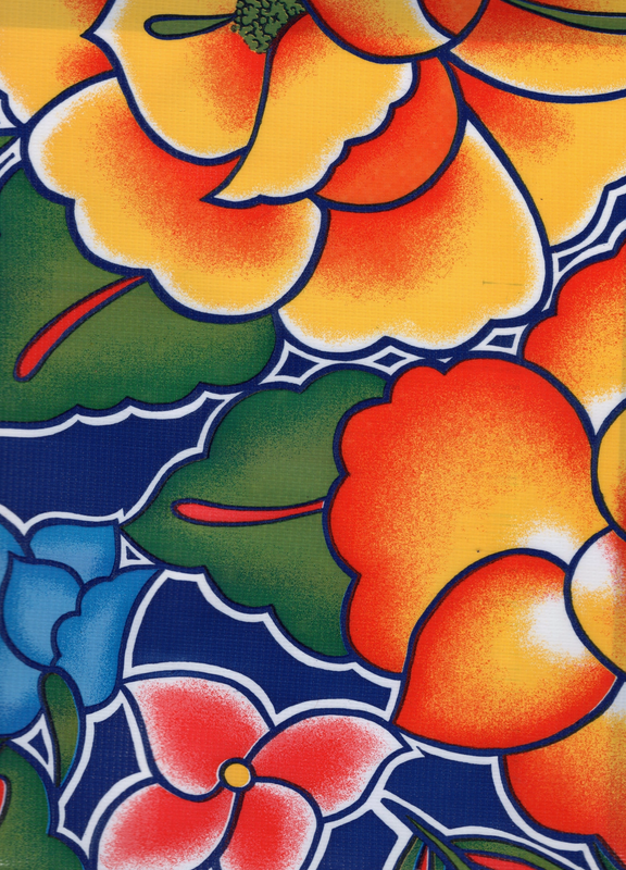 Oilcloth Tehuana Navy  70" x 47.5" (70TEH-N)