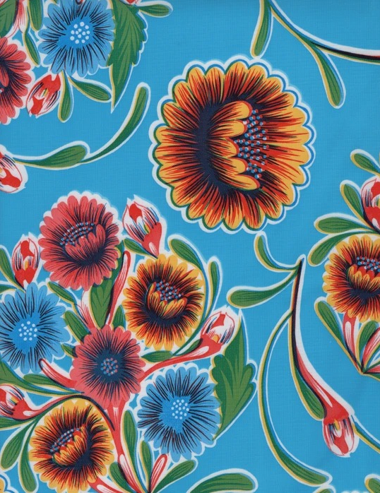 Oilcloth Bloom Light Blue 70"x47.5" (70BL-B)