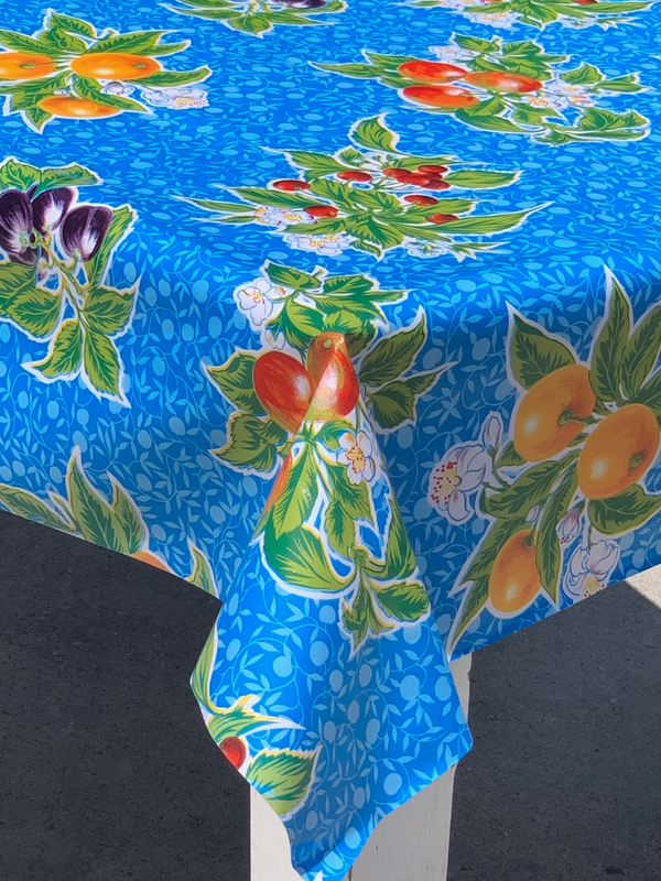 Oilcloth Summer Fruit Blue 70” x 47.5” (70SF-B)