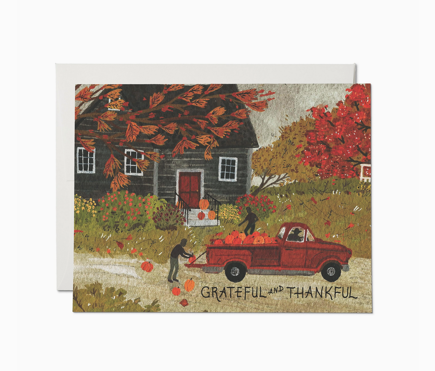 Red Cap Pumpkin Truck Thank You Greeting Card BEC2820