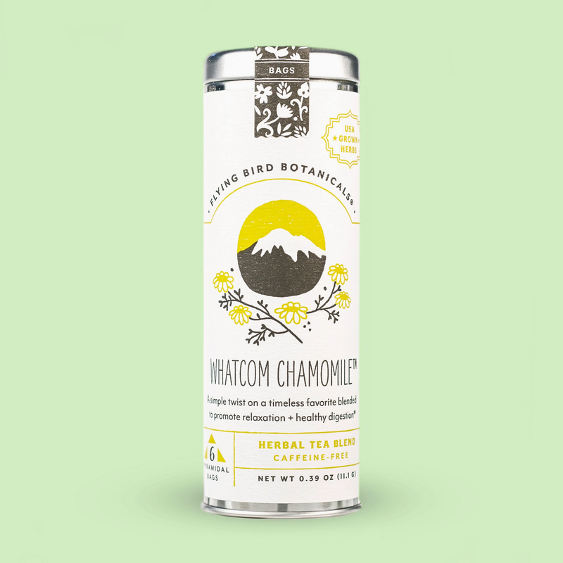 Flying Bird Botanicals Whatcom Chamomile 6 Tea Bag Tin