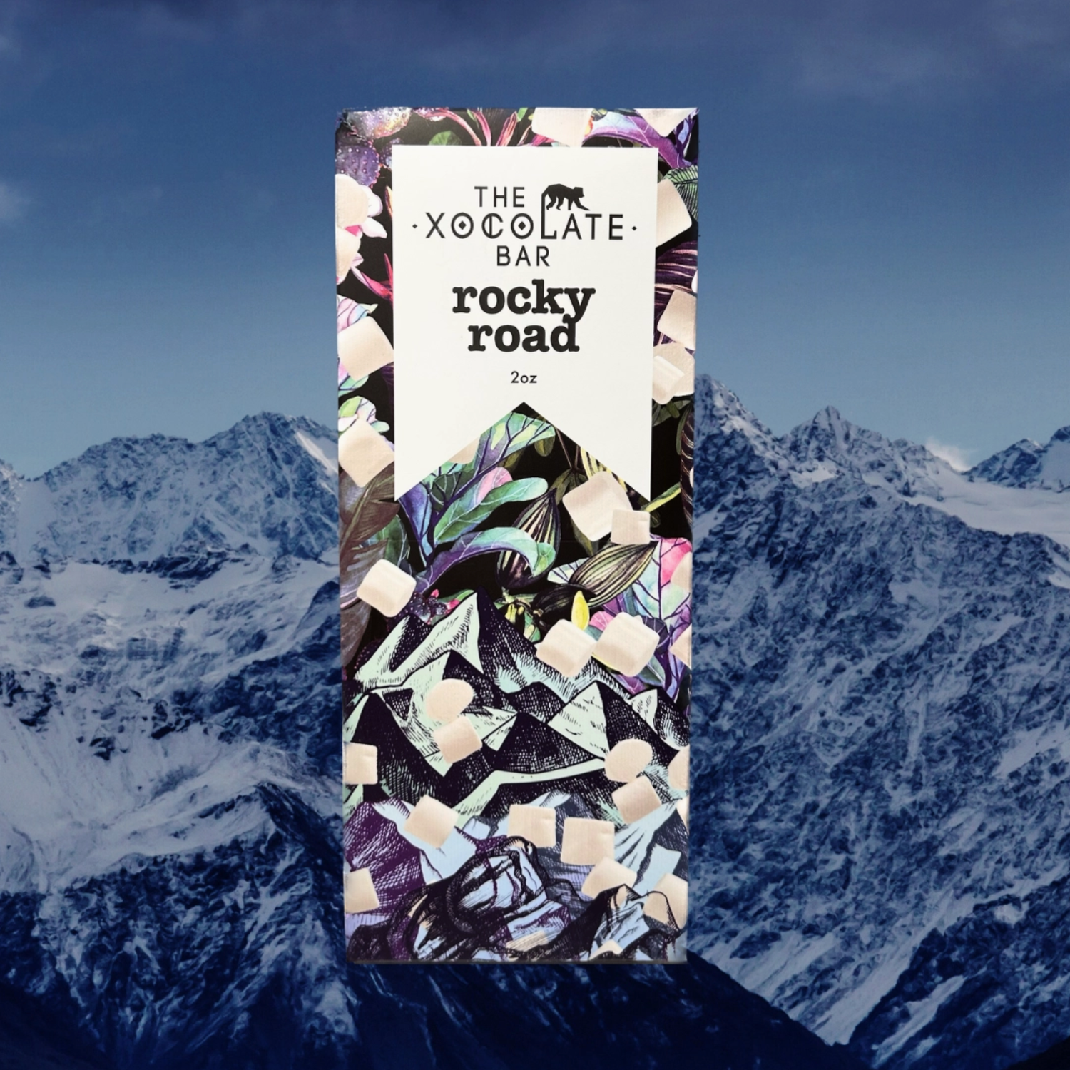 Xocolate Rocky Road Bar - Organic Fair Trade Dark Chocolate