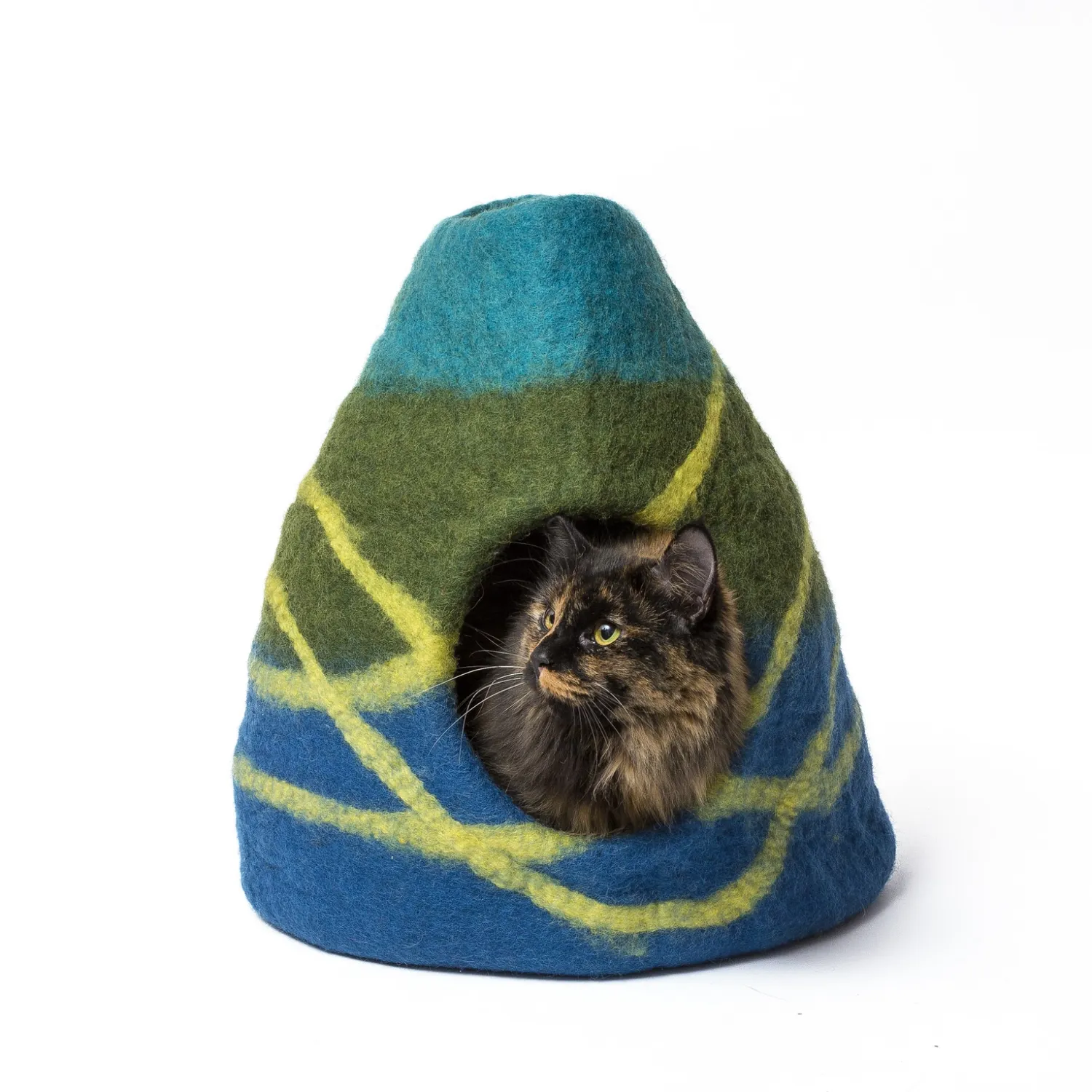 Dharma Dog Karma Cat VaseWool Pet Cave Navy Stripe DDKC131(03)