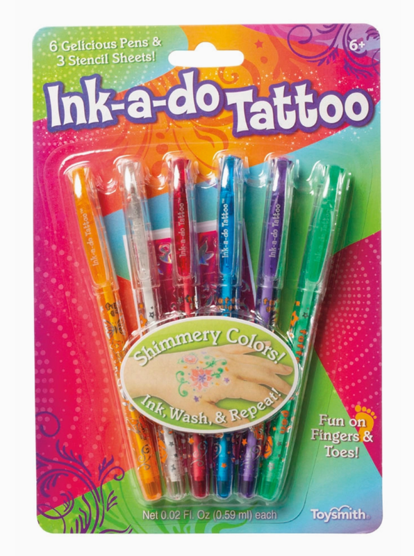 Toysmith Ink-A-Do Tatoo Pens, Set of 6 Gel Pens 1245