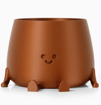 Ingadi Happy Pot Planter - Metallic Brass