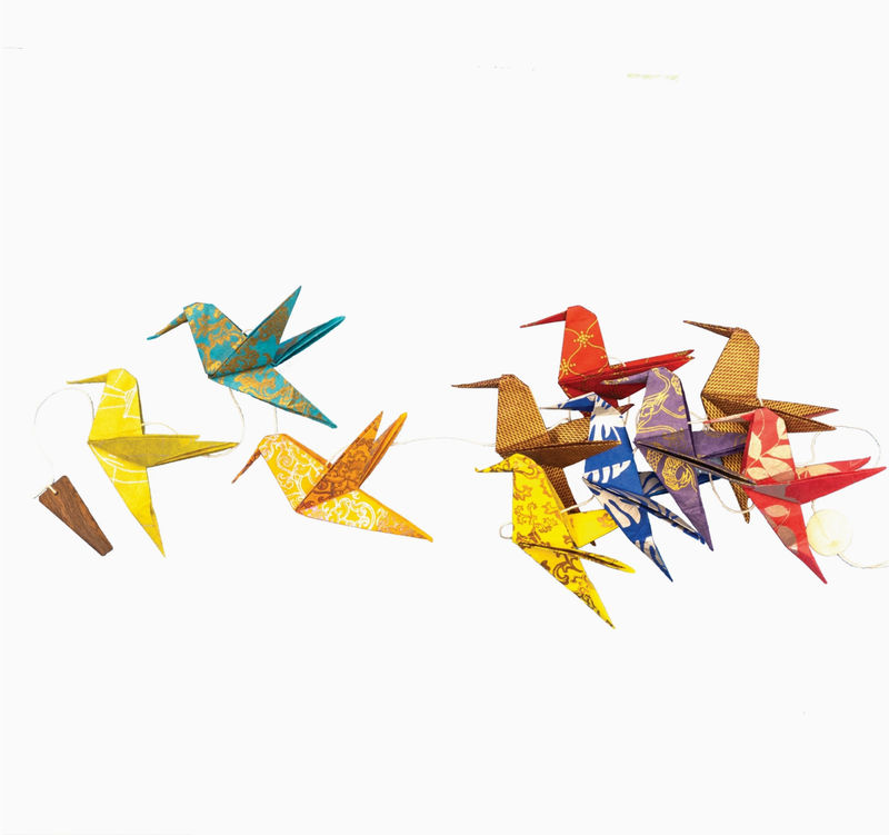 dZi Handmade Hummingbird Eco-Paper Garland 475186000