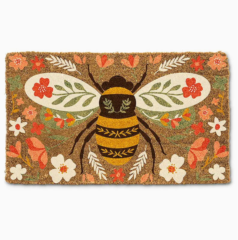 Abbott Floral Bee Doormat 18"x30"