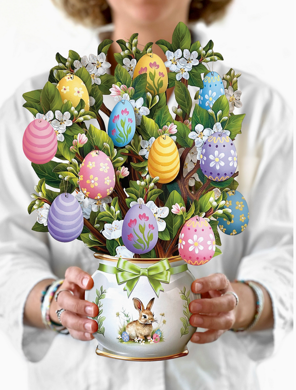 FreshCut Paper Easter Egg Tree Pop Up Greeting Card - 3728