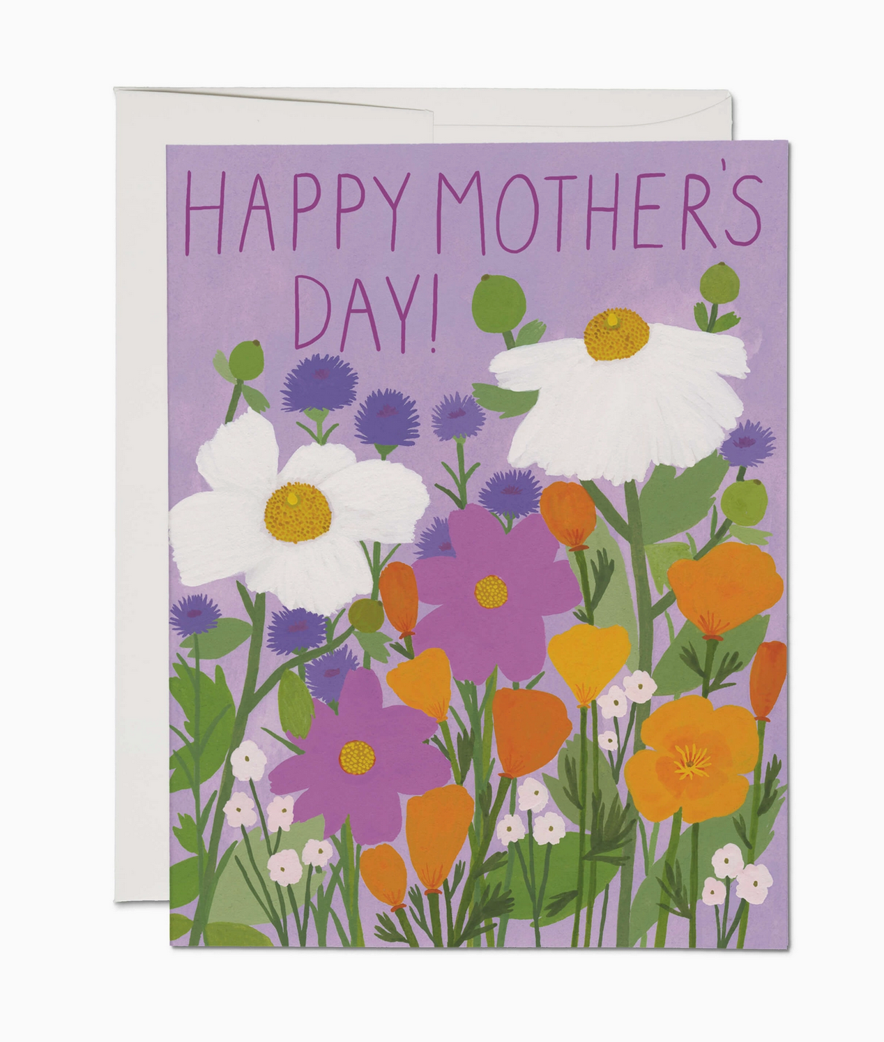 Red Cap Mother's Day Poppies A2 Greeting Card PUG3048