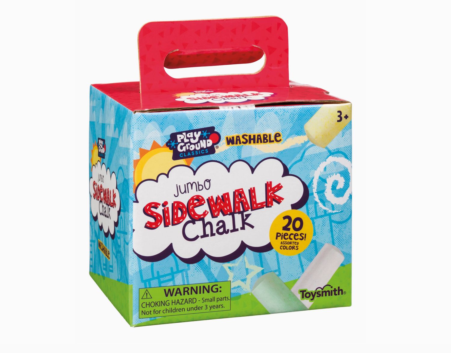 Toysmith Playground Classics Jumbo Sidewalk Chalk, Assorted Colors 2551