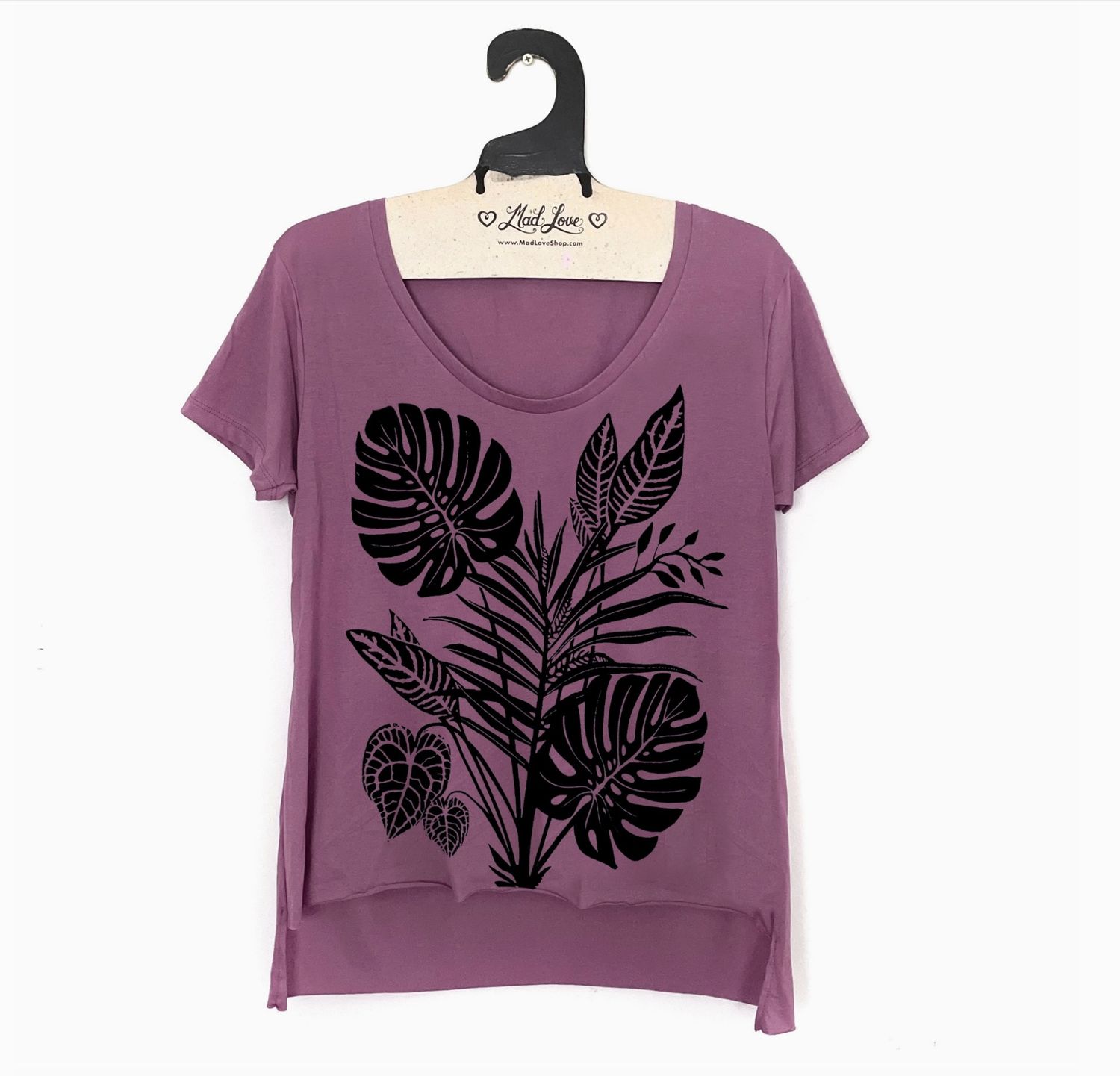 Mad Love Mauve Purple Scoop Hi Lo Tee Tropical 