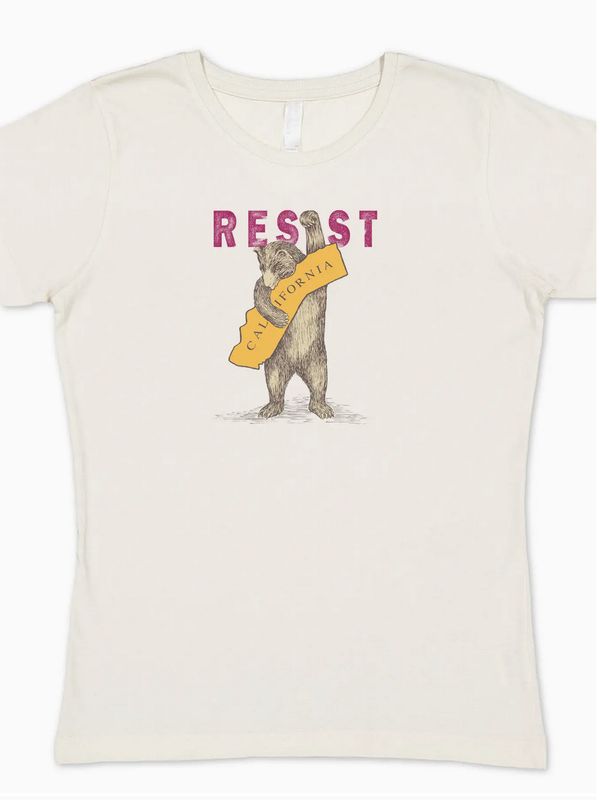 SF Mercantile RESIST CA Bear Womans Tee - Red Ink