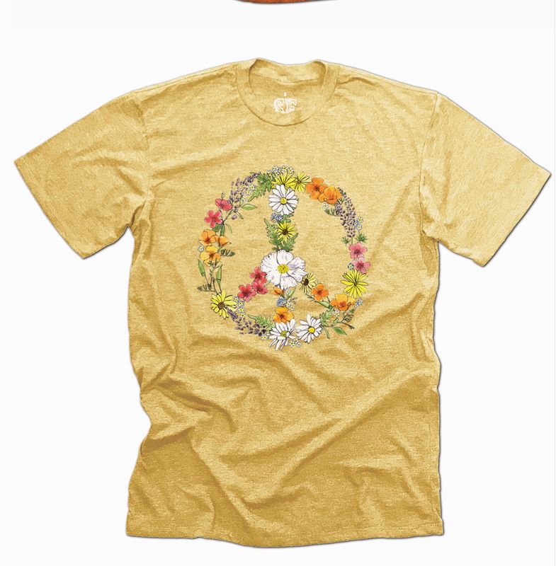 SF Mercantile Women's Floral Peace Tee Gold