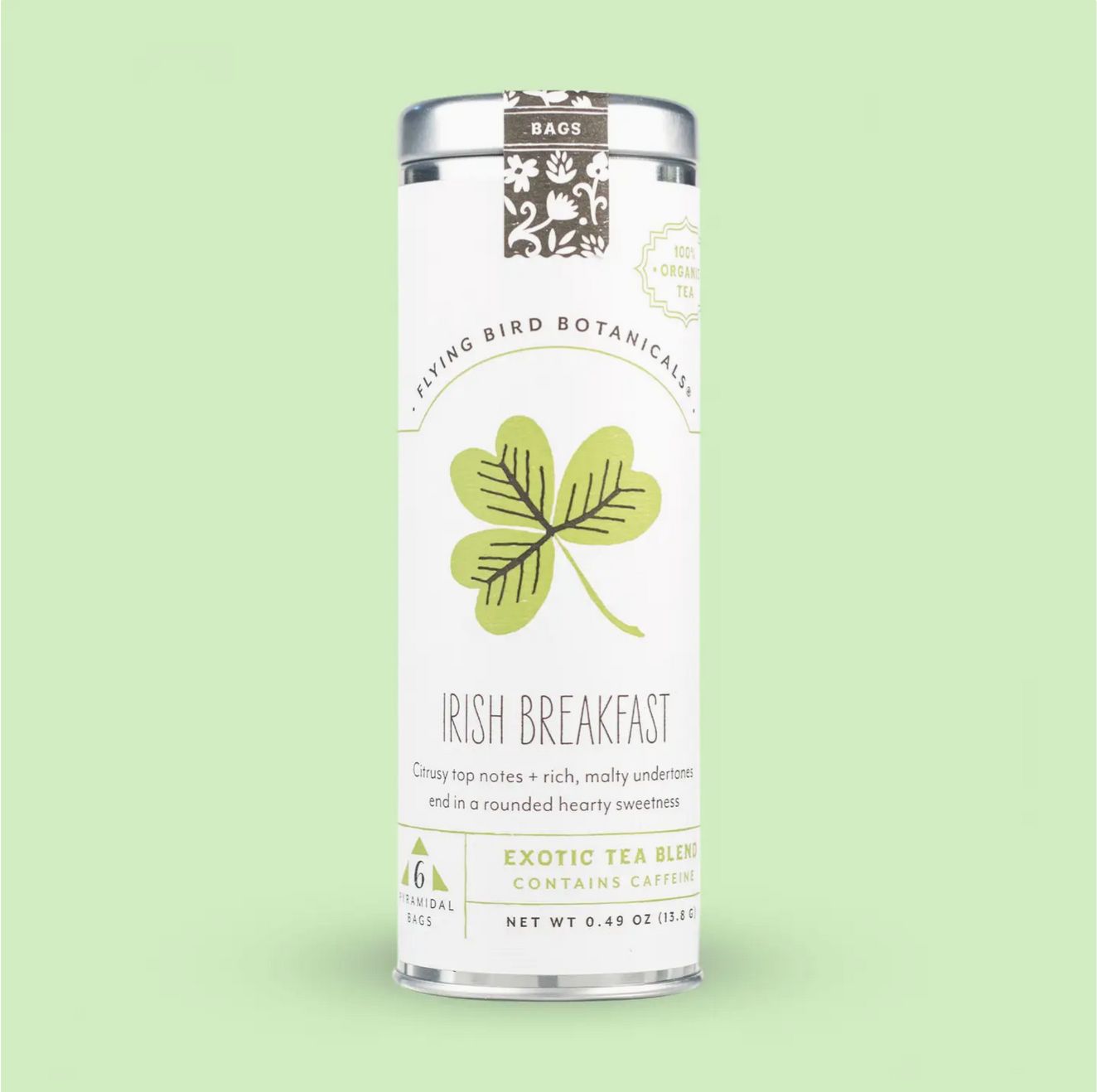 Flying Bird Botanicals Irish Breakfast 6 Tea Bag Tin 0502