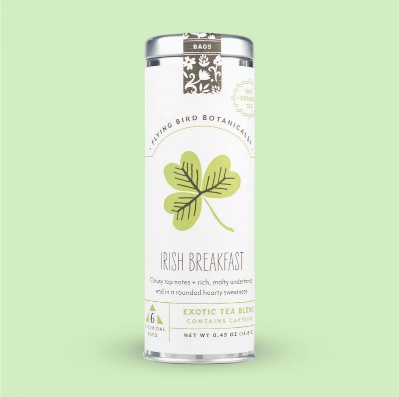 Flying Bird Botanicals Irish Breakfast 6 Tea Bag Tin 0502