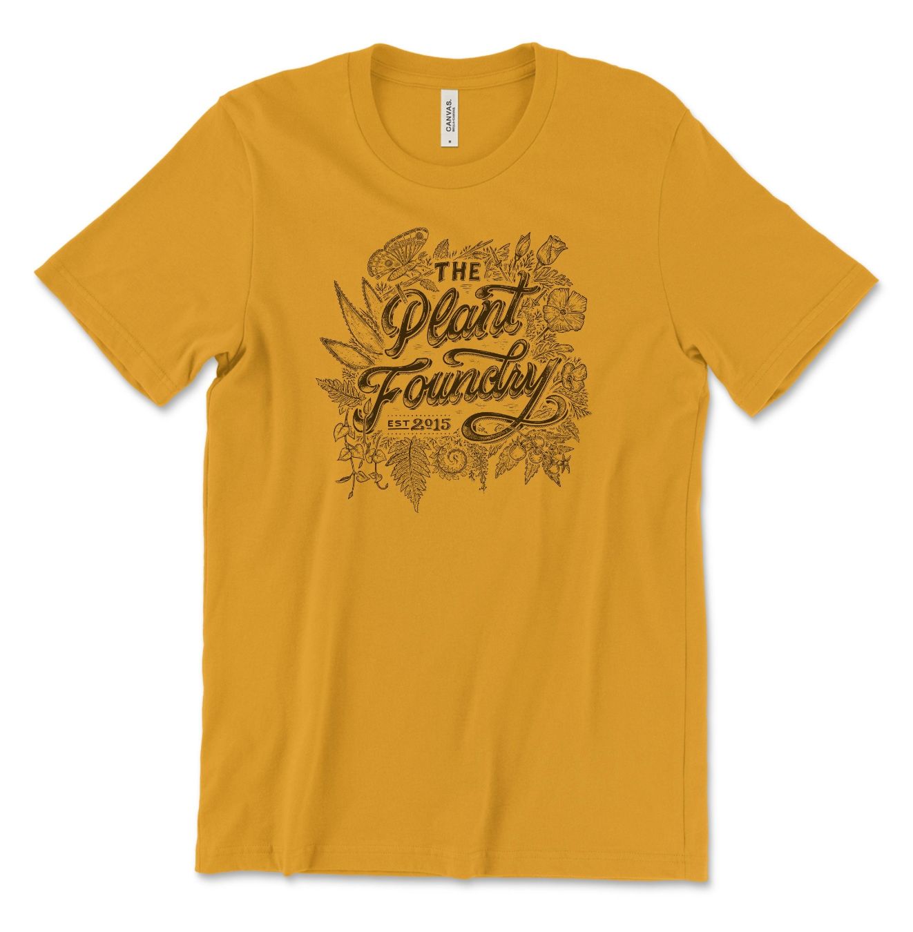 ZT PF Unisex Jersey Tee - Mustard w/ Brown Ink