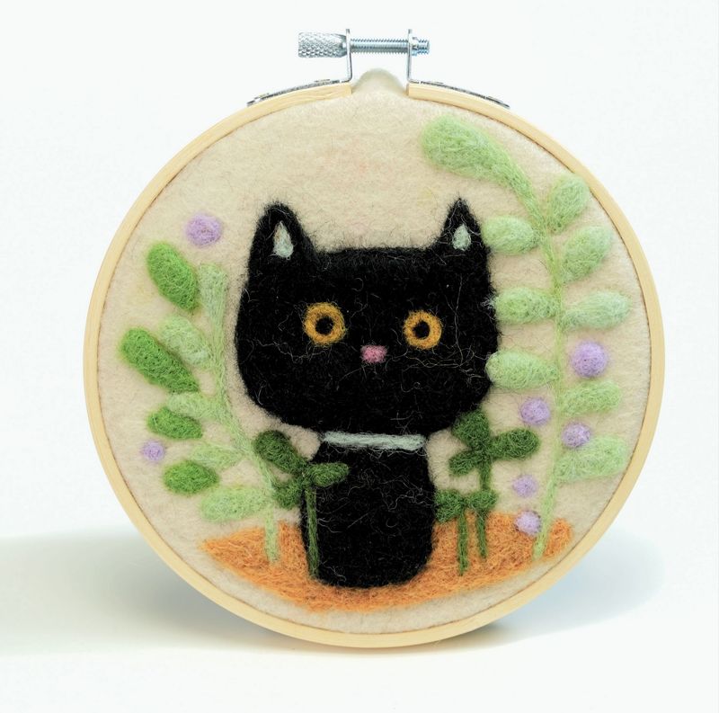 Woolbuddy Wool Painting Kit - Mystic Garden Whisker Cat 