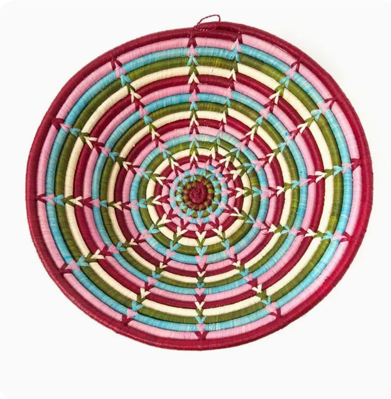 Swahili Ugandan Flower Garden Raffia Coil Basket Medium UC5B