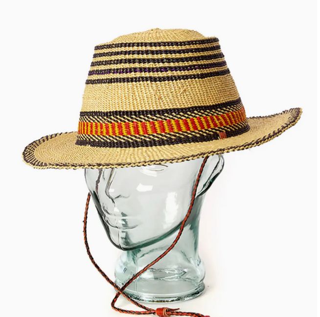 Swahili Sort Brimmed Ghanaian Straw Hat GH22A