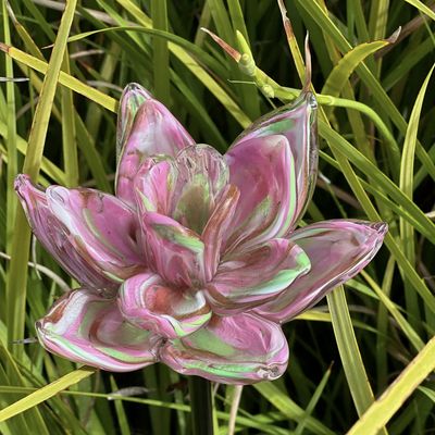 ApricotMint Art Glass Flower Stake