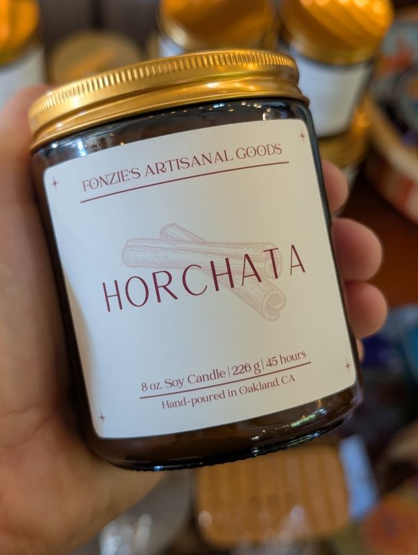 Fonzie's Artisanal Goods Horchata 8 oz Amber Jar Candle