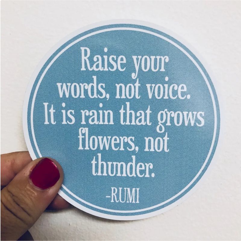 Anthem Sticker Company Raise Your Words Rumi Quote Sticker
