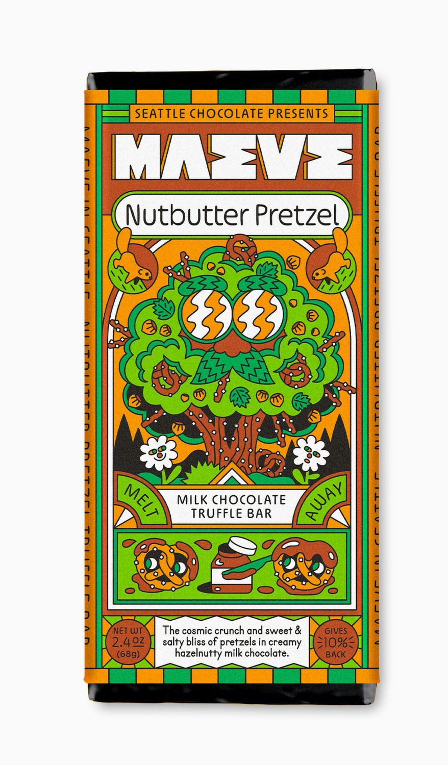 Seattle Chocolate Maeve Nutbutter Pretzel Truffle Bar
