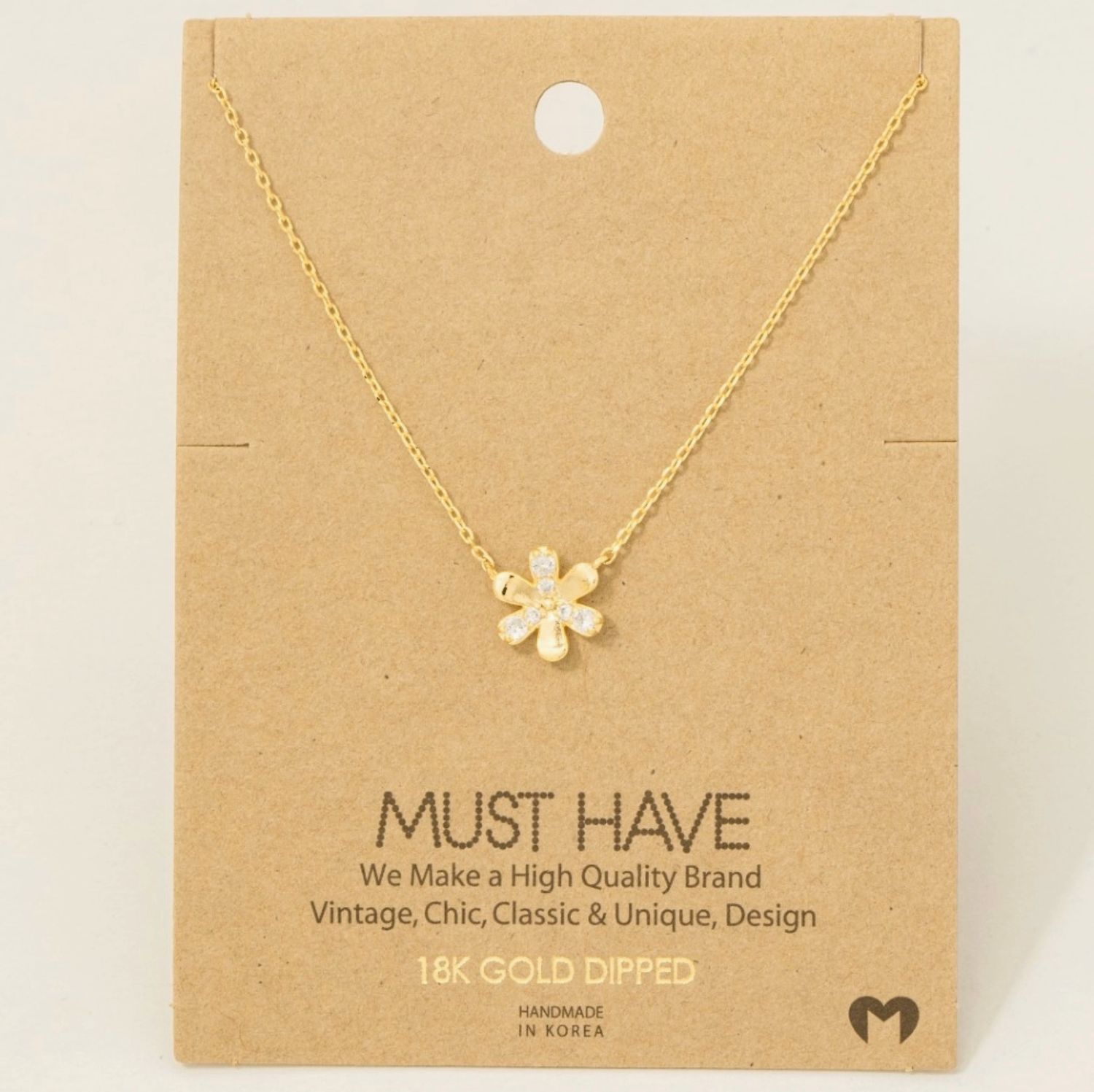 Fame Accessories Flower Pendant Necklace - Gold