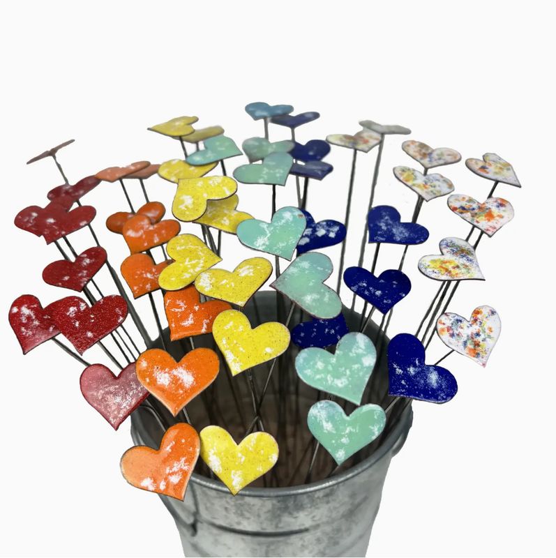 Clever Goods Small Copper Enamel Heart Assorted Colors CC-062d
