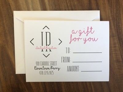 Gift Certificate $25.00 #31361