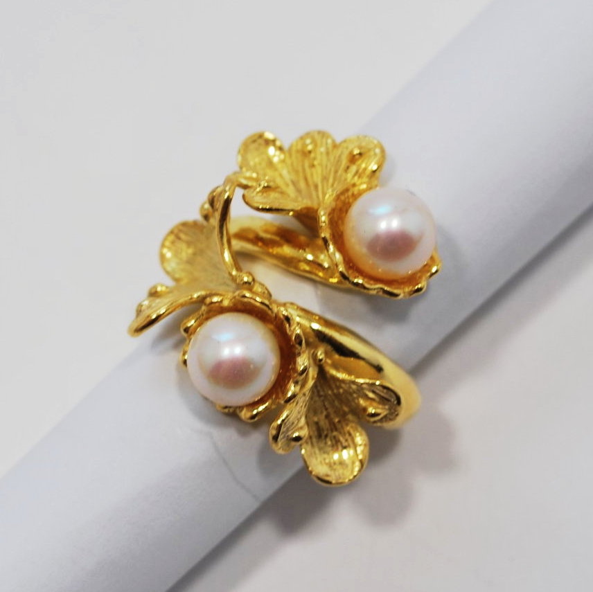 Anello in argento 925 dorato con perla d'acqua dolce_L15A2