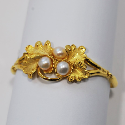 Bracciale in argento 925 dorato con perla d'acqua dolce_L15B1