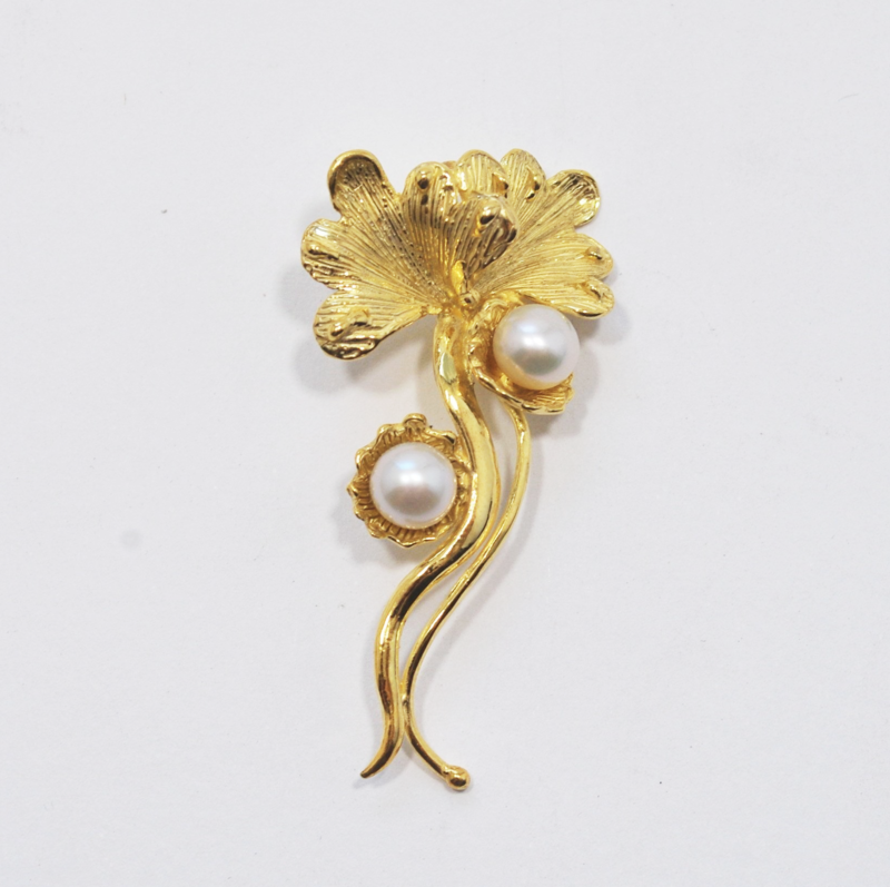 Ciondolo in argento 925 dorato con perle d'acqua dolce_L15P1
