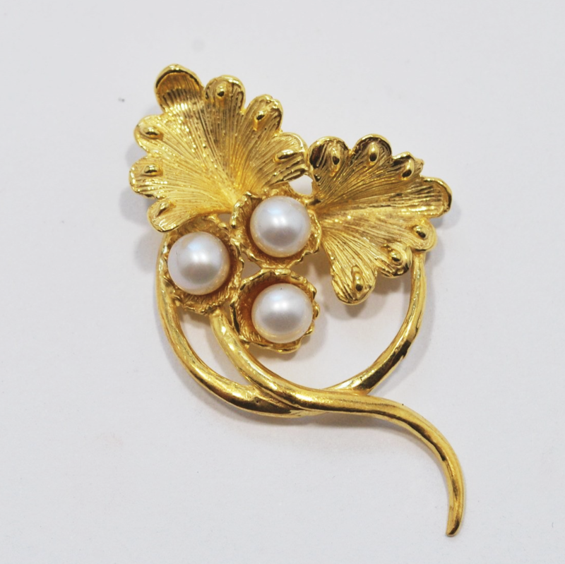 Ciondolo in argento 925 dorato con perle d'acqua dolce_L15P2