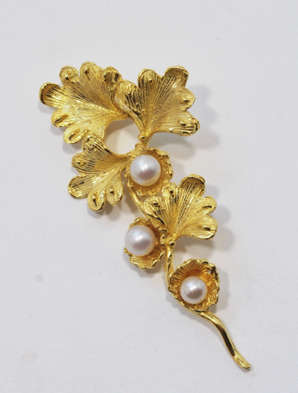 Ciondolo in argento 925 dorato con perle d'acqua dolce_L15P3