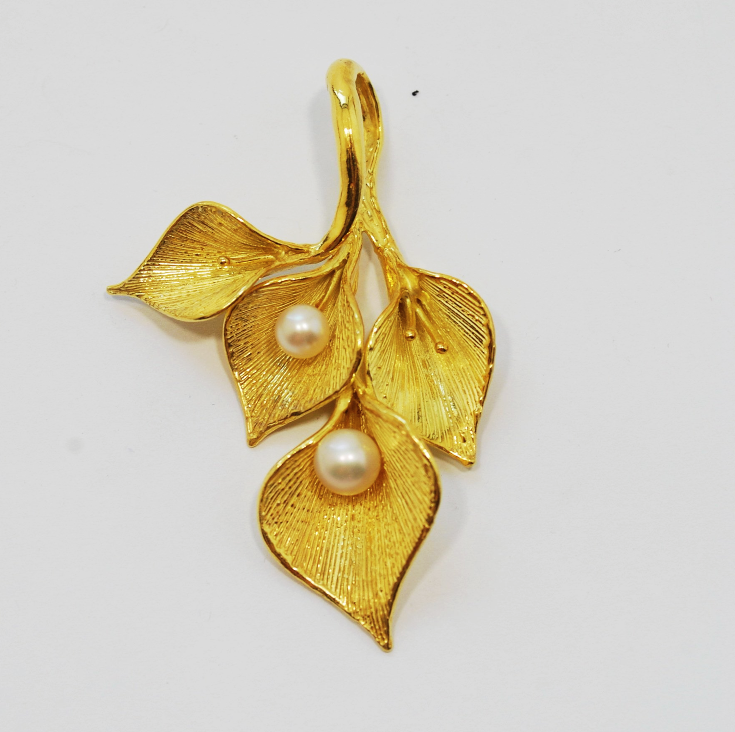 Ciondolo in argento 925 dorato con perle d'acqua dolce_L11P5
