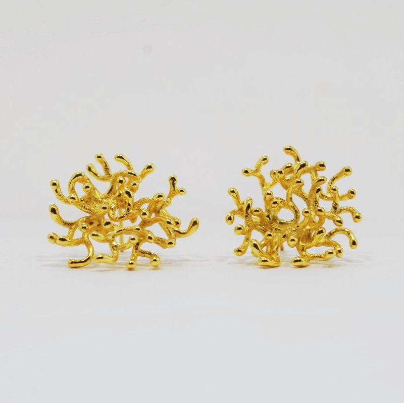 Orecchini a lobo in argento 925 dorato_L16O2