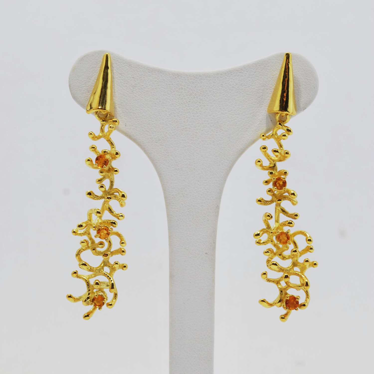 Orecchini pendenti in argento 925 dorato_L16O3
